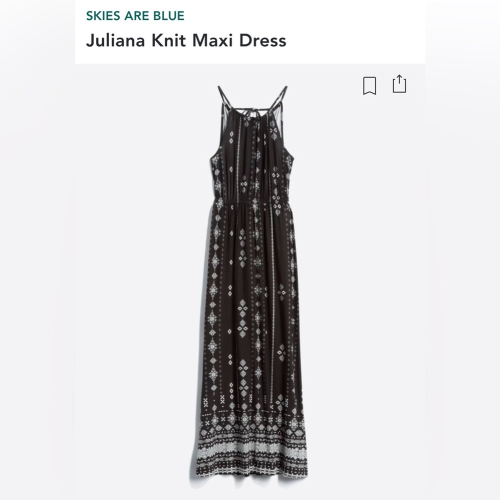 Beautiful black and white maxi dress with halter neckline